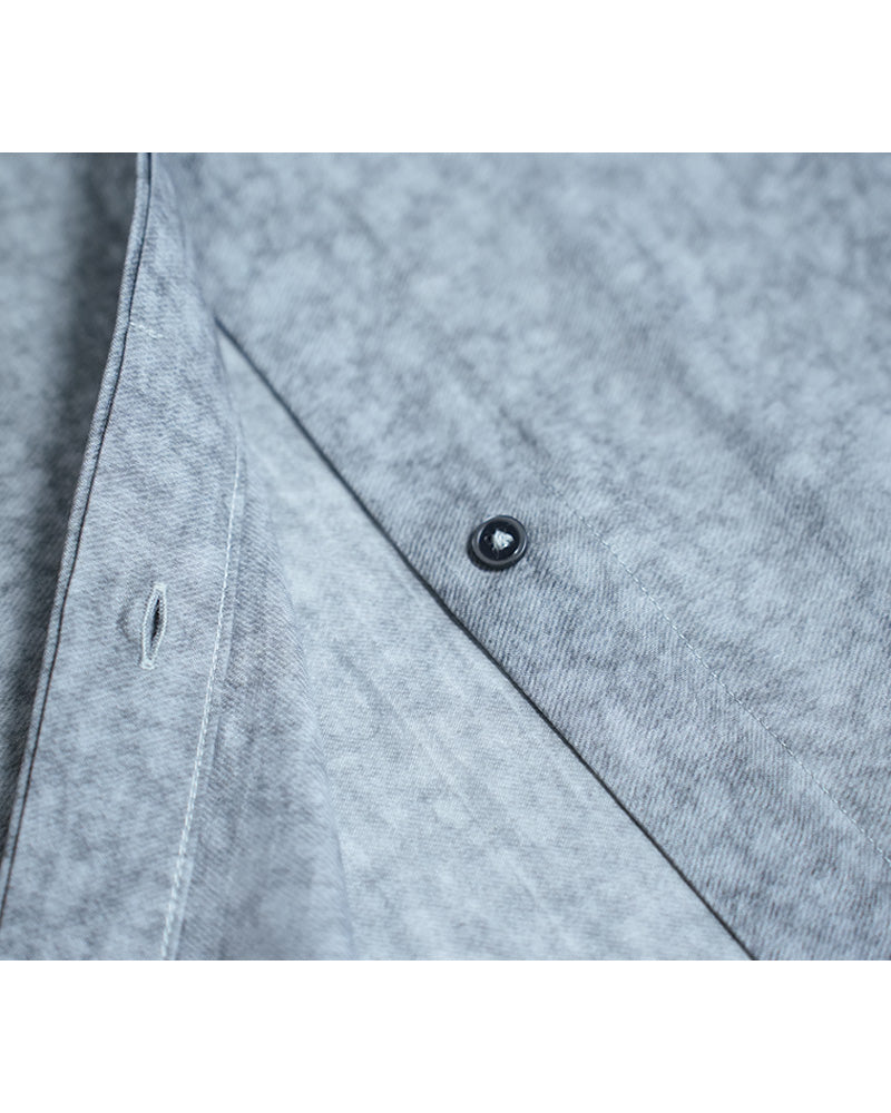 Draped Mandarin Collar Blouse in Tencel Linen Suitpure