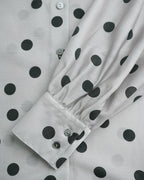 Women Silk-Blend Polka Dot Button-Down Shirt