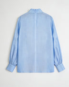 Mandarin Pullover Blouse with Lantern Puff Sleeves Suitpure