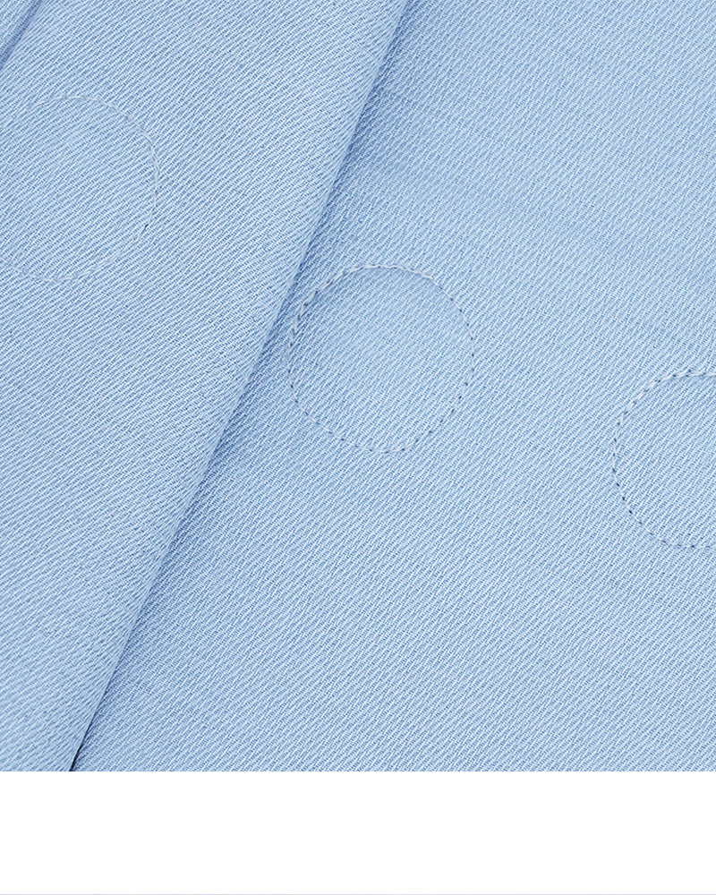 Cloud Blue Elegant 3/4 Sleeve Blazer Suitpure