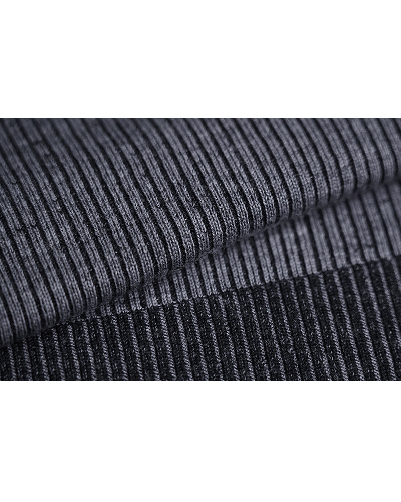 Thick Wool Turtleneck with Horizontal Stripes