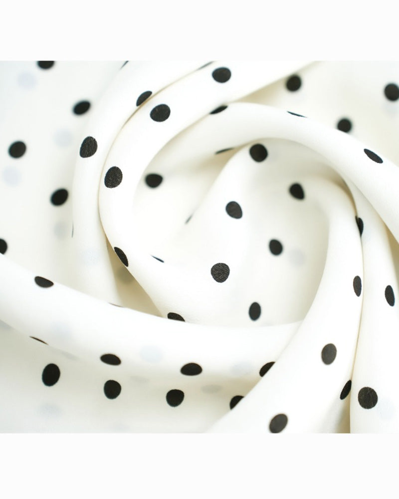 Beige Polka Dot Blouse with Back Tie Detail Suitpure