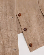 Vintage Linen U-Neck Waist-Cinching Vest Suitpure