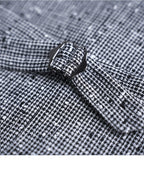 Black White Houndstooth Slub Linen Adjustable Vest Suitpure