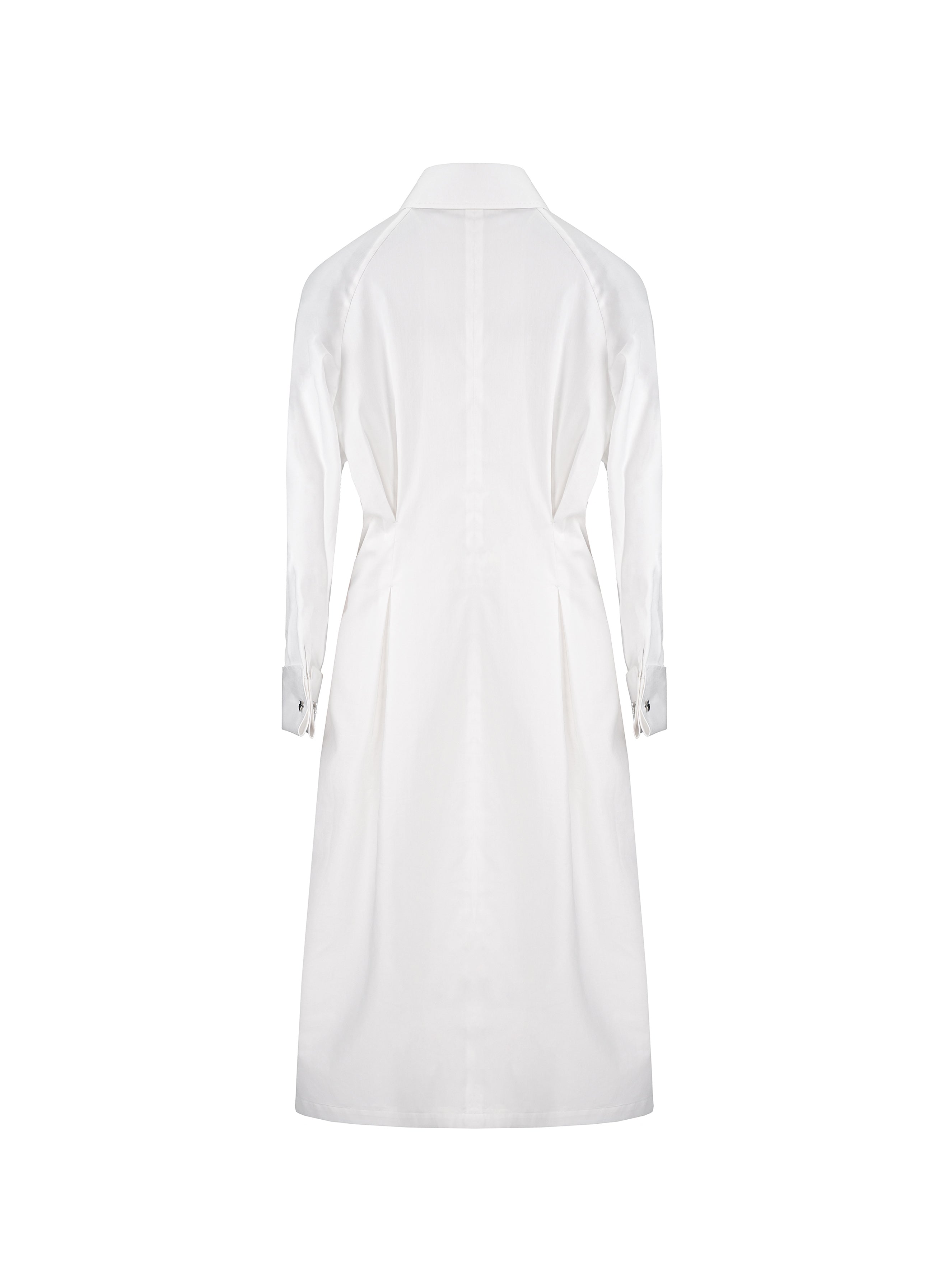 Cotton Sateen Minimalist Shirt Dress Suitpure