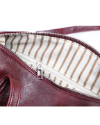 Women Vintage Burgundy Soft Genuine Leather Shoulder Bag Suitpure