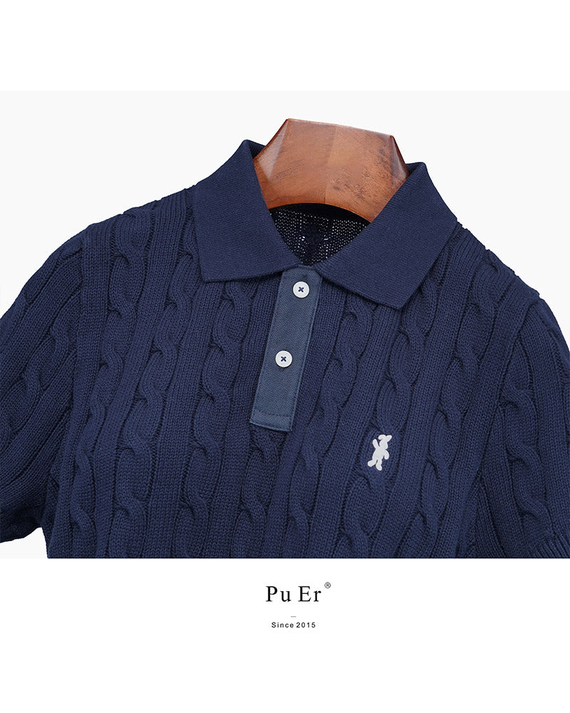 Classic Cotton Polo Shirt in Knit Fabric