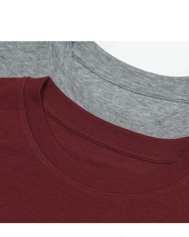 Tencel Wool Cooling Soft Crewneck T-Shirt | Regular Shoulder Suitpure
