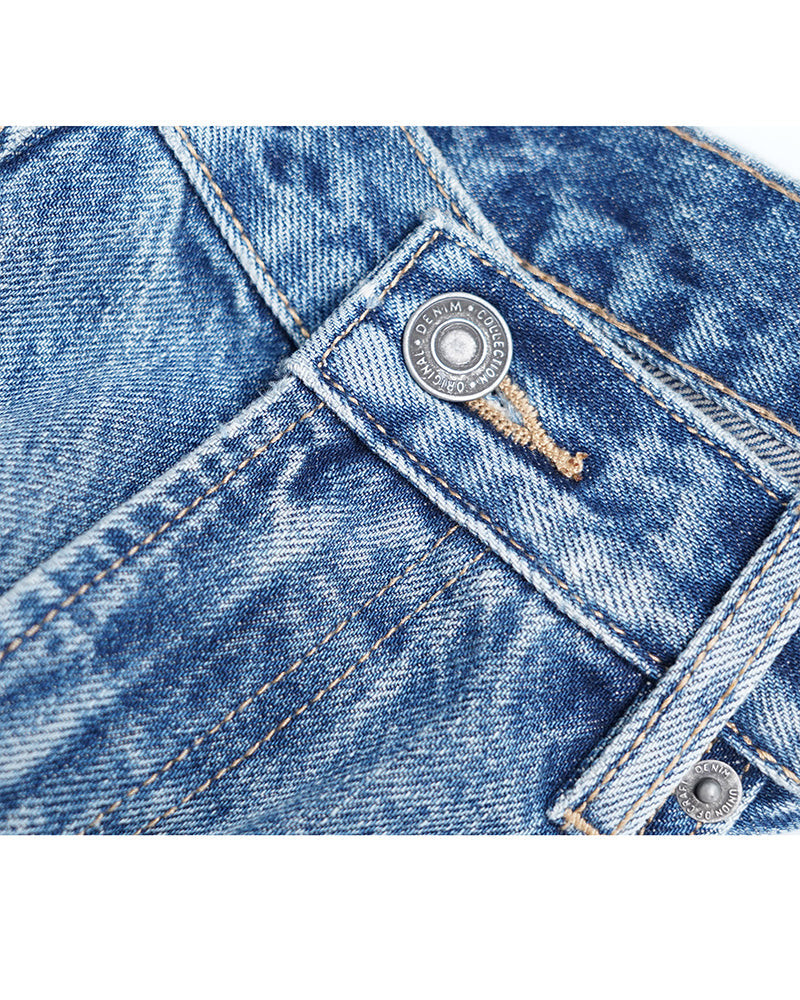 Retro Wide-Leg Denim Pants in Light Wash Suitpure