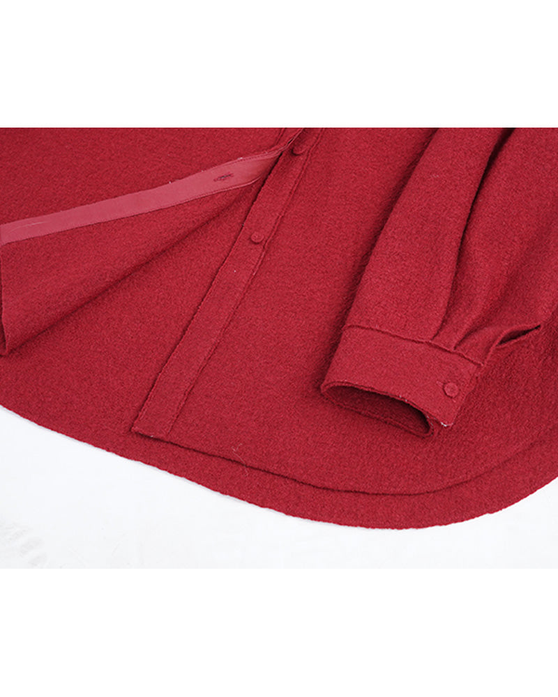 Relaxed Fit Knit Top in Bold Red