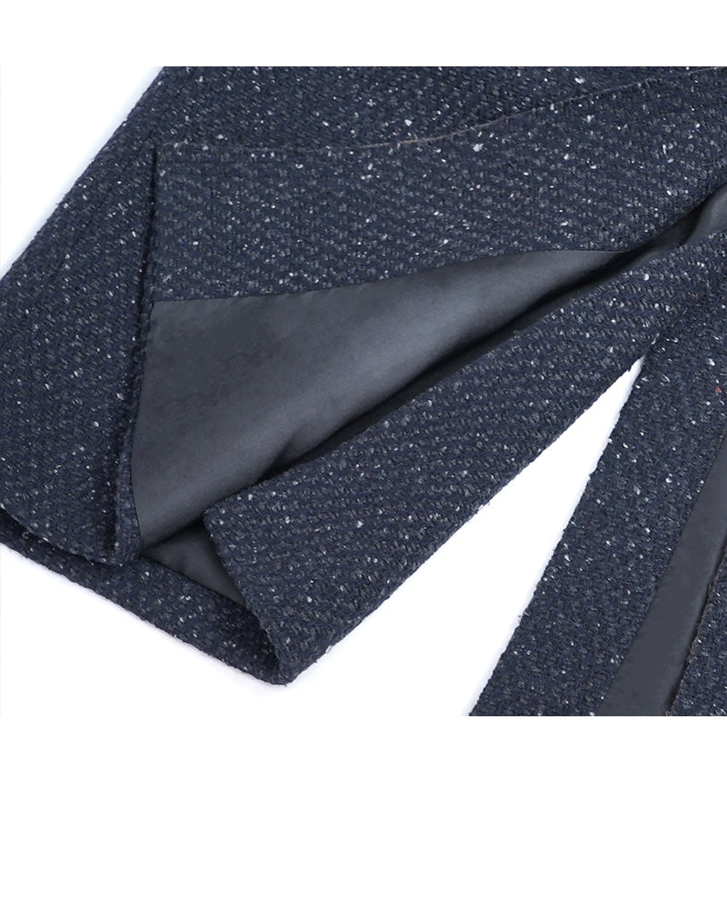 Longline Tweed Vest with Tailored Fit