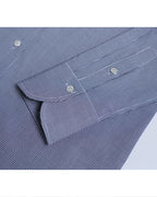 Navy Blue Small Check Cotton Minimalist Shirt Suitpure