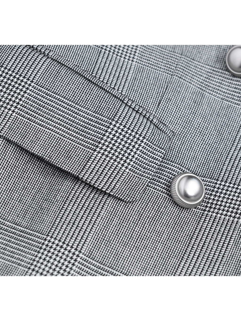 Puer Wool Prince of Wales Check Ladies Oversized Jacket Suitpure