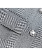 Puer Wool Prince of Wales Check Ladies Oversized Jacket Suitpure