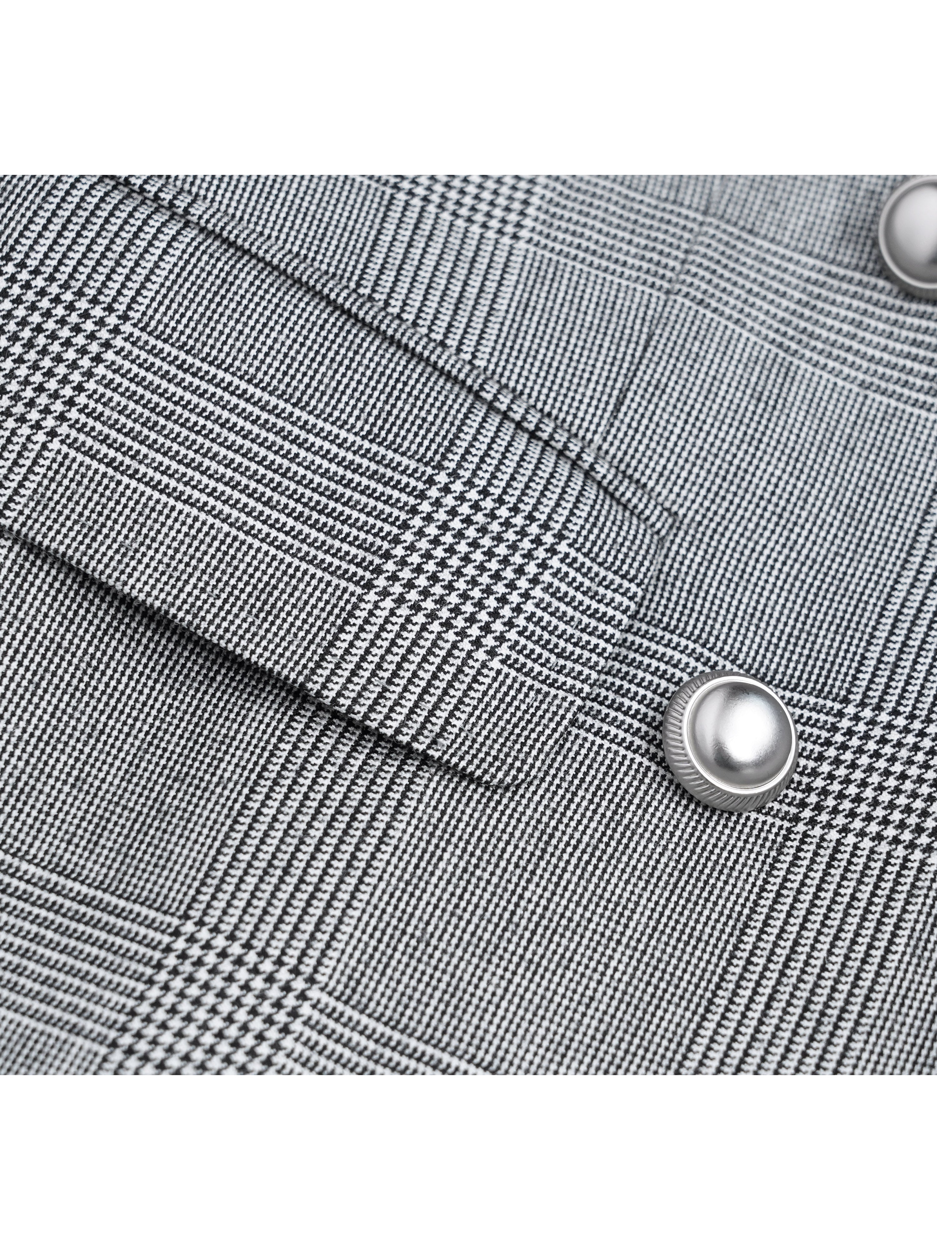 Puer Wool Prince of Wales Check Ladies Oversized Jacket Suitpure