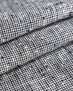 Black White Houndstooth Slub Linen High-Rise Wide-Leg Trousers Suitpure