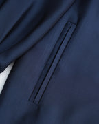 Navy blue stand-up collar zip-up dress