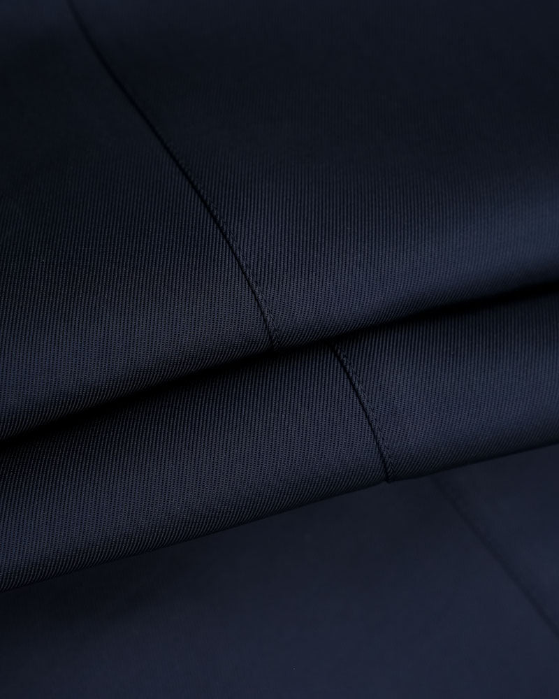 Deep Ocean Blue Minimal Cut Commuter Midi Skirt