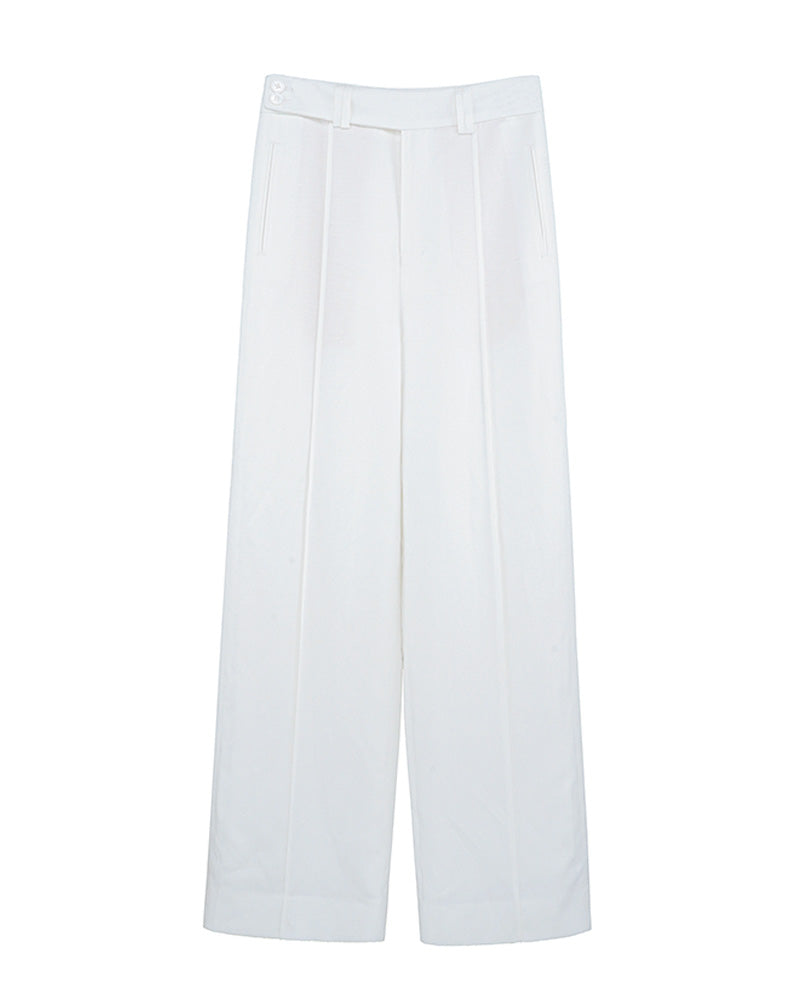 Relaxed Fit Tencel Linen Straight Pants Suitpure