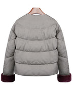 Cropped Color-Block Goose Down Puffer Jacket Suitpure
