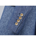 Japanese Linen Denim Blazer | Notch Lapel Single-Breasted Suitpure