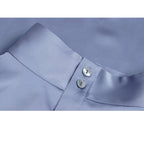 Ice Blue French Pleat Pullover Blouse Suitpure