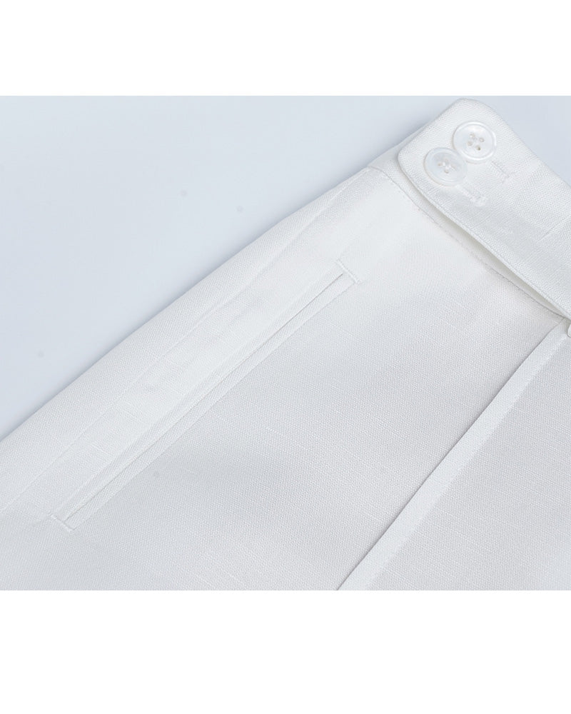 Relaxed Fit Tencel Linen Straight Pants Suitpure