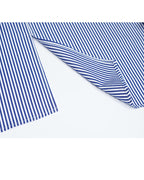 Blue and White Striped Mandarin Collar Shirt Jacket