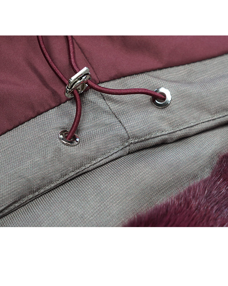 Cropped Color-Block Goose Down Puffer Jacket