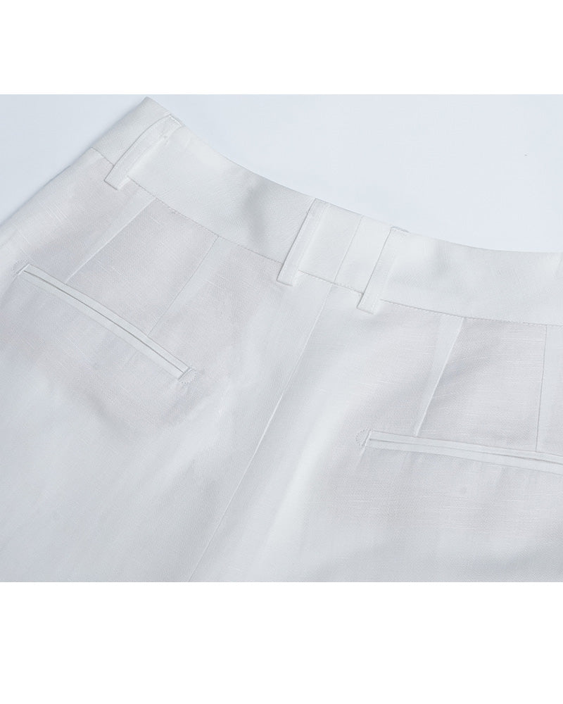 Relaxed Fit Tencel Linen Straight Pants Suitpure