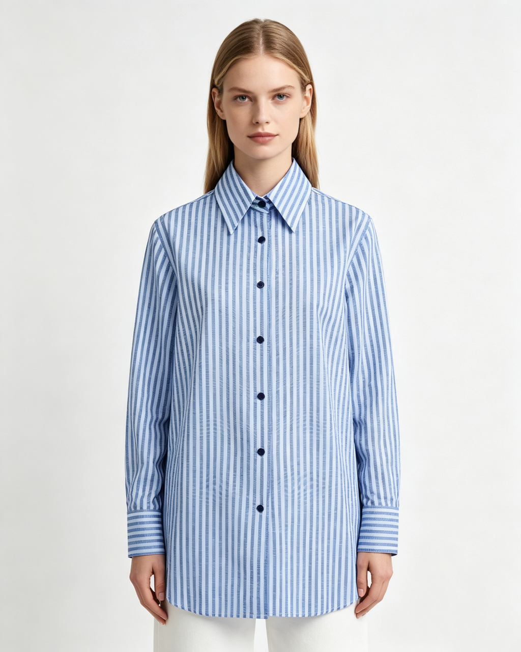 Holiday Nautical Style Loose Cotton Linen Striped Shirts Suitpure