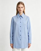 Holiday Nautical Style Loose Cotton Linen Striped Shirts Suitpure