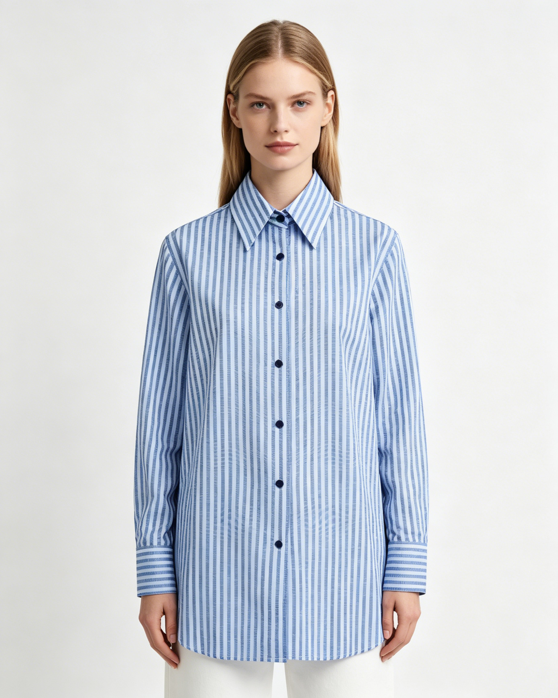 Holiday Nautical Style Loose Cotton Linen Striped Shirts Suitpure