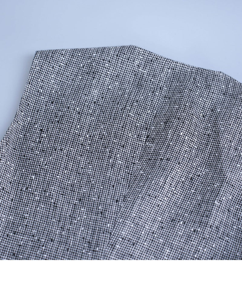 Black White Houndstooth Slub Linen Adjustable Vest Suitpure