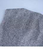 Black White Houndstooth Slub Linen Adjustable Vest Suitpure