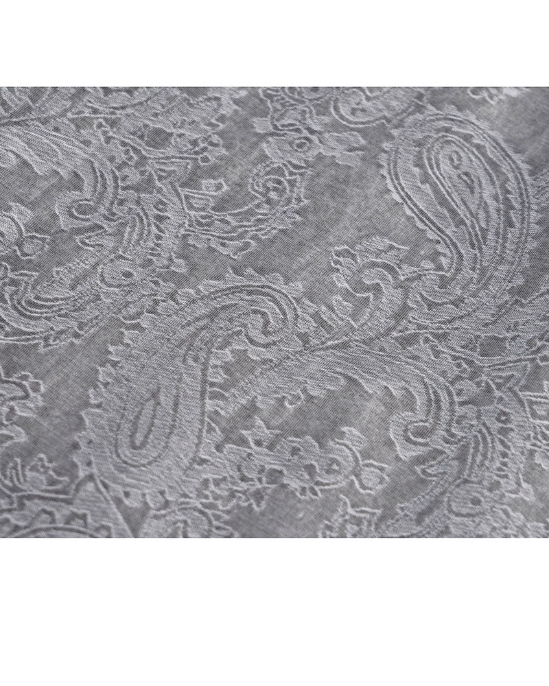 Mandarin Collar Cocoon Tencel Jacquard Blouse