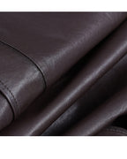 Camel Leather Trench Coat | Notch Lapel