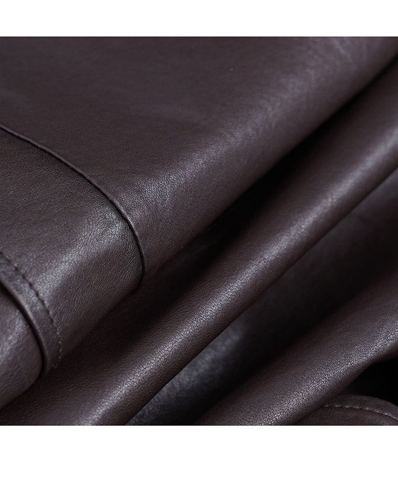 Camel Leather Trench Coat | Notch Lapel