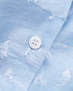 Relaxed Fit Light Blue Textured Jacquard Long Sleeve Blouse