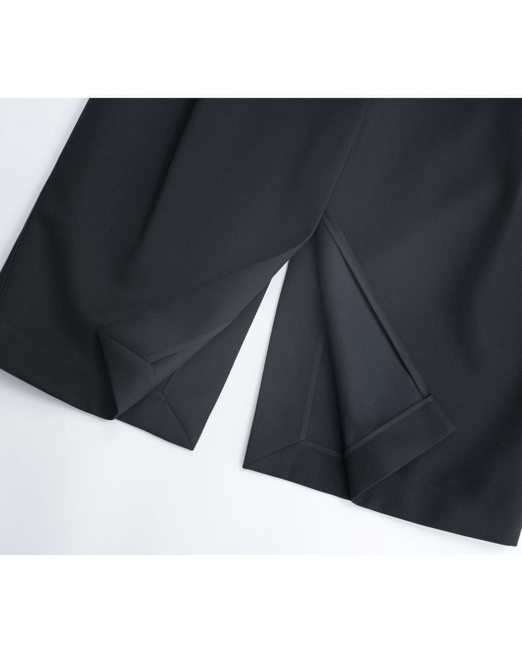 Black Wool Cavalry Twill Tulip Skirt| 100% Wool