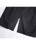 Black Wool Cavalry Twill Tulip Skirt| 100% Wool