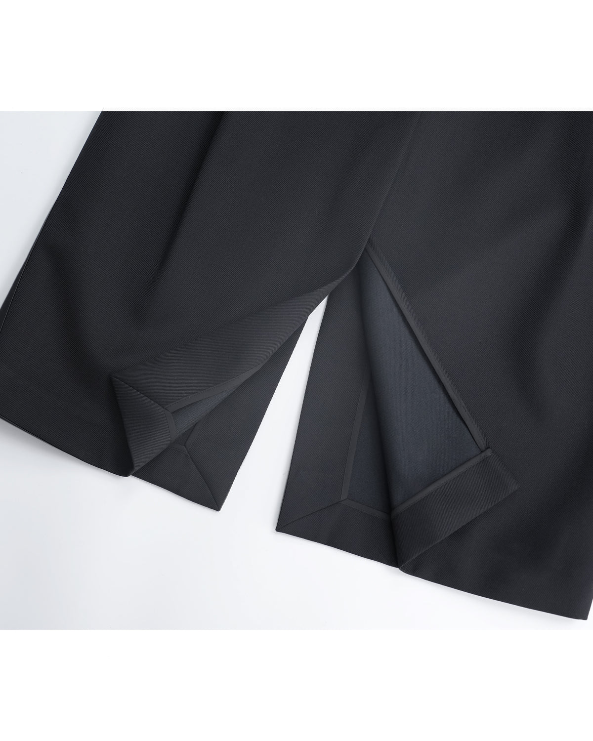 Black Wool Cavalry Twill Tulip Skirt| 100% Wool