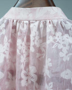 Pink Floral Stand Collar Blouse Suitpure