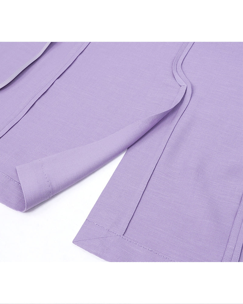 Purple Shawl Collar Unlined Blazer Suitpure