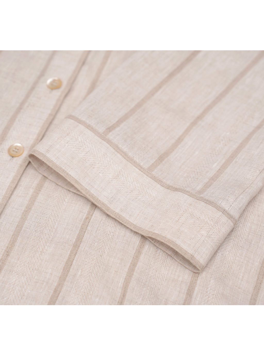 Dew-Retted Linen Striped 3/4 Sleeve Relaxed Blouse Suitpure