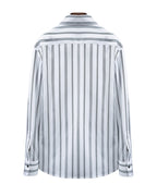 Striped Tencel Cotton Lapel Collar Shirt Suitpure