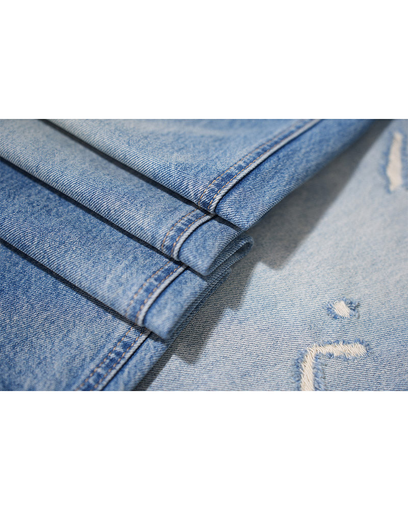 Vintage Wash Relaxed Jeans with Ripped Details Suitpure