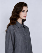 Washed Black Tencel Linen Oversized Shirt Suitpure