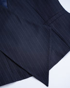 Vintage British 100% Wool Pinstripe Irregular Asymmetric Tailored Waistcoat