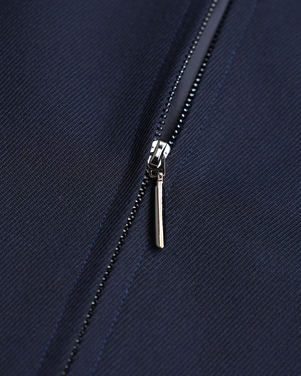 Navy 100% Wool Cavalry Twill Zip Front Dress